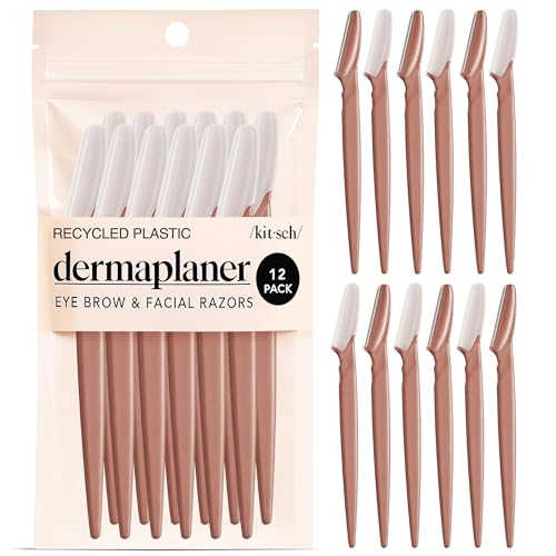 Kitsch Dermaplane Razor for Women Face – Face Razors for Women & Men, Eyebrow Trimmer & Face Shaver – Exfoliating Facial Razor & Skin Care Tool for Smoother Skin - Terracotta, 12 pcs - Image 1