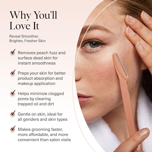 Kitsch Dermaplane Razor for Women Face – Face Razors for Women & Men, Eyebrow Trimmer & Face Shaver – Exfoliating Facial Razor & Skin Care Tool for Smoother Skin - Terracotta, 12 pcs - Image 3