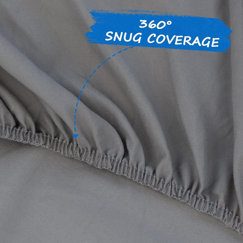 Coldwind Bassinet Sheet Set 2 pack Fitted Bassinet Sheets for Baby Boy Universal Microfiber Soft Cradle Sheets for Oval Rectangle and Hourglass Bassinet Mattress Grey and Navy - Image 2