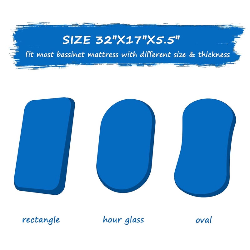 Coldwind Bassinet Sheet Set 2 pack Fitted Bassinet Sheets for Baby Boy Universal Microfiber Soft Cradle Sheets for Oval Rectangle and Hourglass Bassinet Mattress Grey and Navy - Image 3