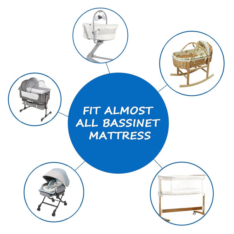 Coldwind Bassinet Sheet Set 2 pack Fitted Bassinet Sheets for Baby Boy Universal Microfiber Soft Cradle Sheets for Oval Rectangle and Hourglass Bassinet Mattress Grey and Navy - Image 5