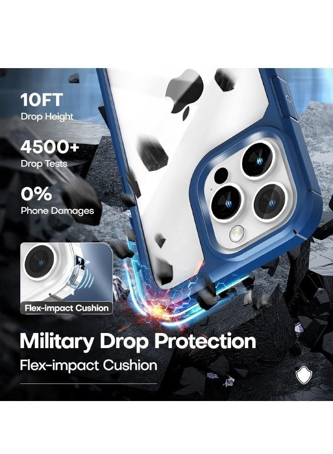 Captaintech Designed for iPhone 15 Pro Max Case, with 9H Tempered Glass Screen Protector + Camera Lens Protector, Not Yellowing Military Grade Drop Protection Shockproof Slim Phone Case for iPhone 15 Pro Max - Image 3