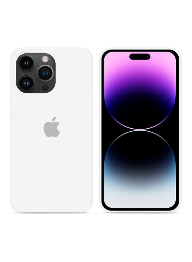 NIBEMINENT Silicone Cover Liquid Gel Soft Ultra Slim Shockproof Back Case Full Body Protection For Apple iPhone 14 Pro 6.1 inch White - Image 3