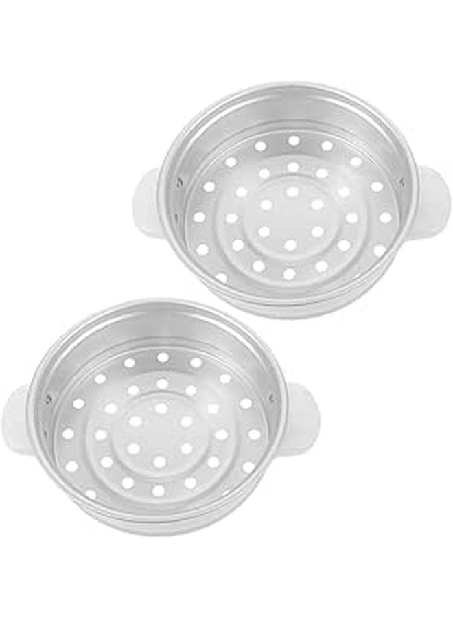 2pcs Aluminum Steamer Basket 2L 19 4cm Diameter For Vegetables Dumplings Seafood - Image 1