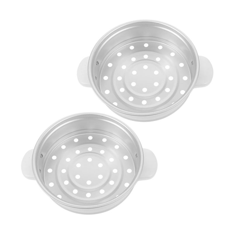 2pcs Aluminum Steamer Basket 2L 19 4cm Diameter For Vegetables Dumplings Seafood - Image 2