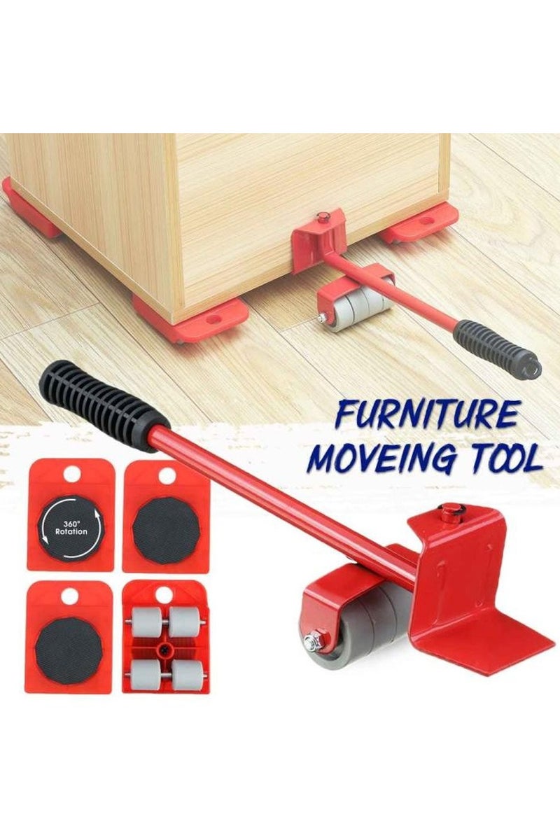 Quantum Bay Furniture Lifter and Moving Tool Kit, 5-Piece Heavy Duty Furniture Moving Set, Adjustable Furniture Lifter with 360° Rotating Sliders, Anti-Slip Pads and Ergonomic Handle, Appliance Moving Roller for Sofa, Washing Machine, Wardrobe, Home and Office Use  - Image 4