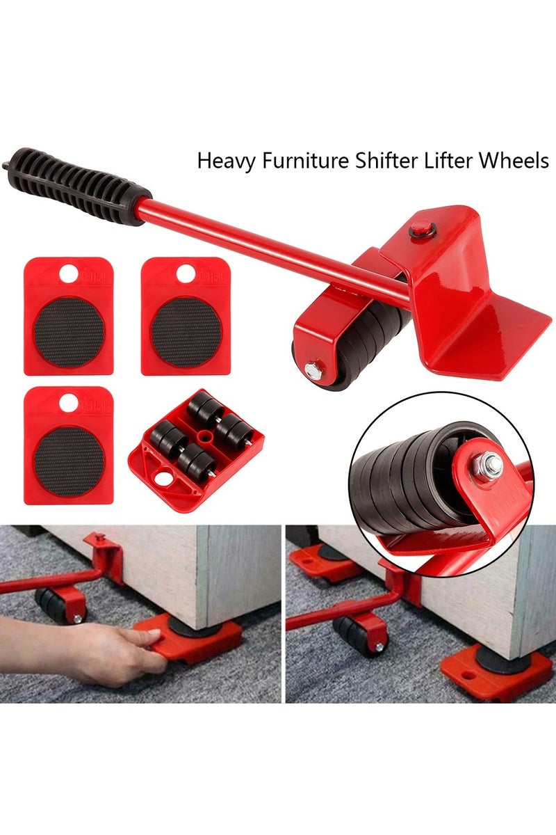 Quantum Bay Furniture Lifter and Moving Tool Kit, 5-Piece Heavy Duty Furniture Moving Set, Adjustable Furniture Lifter with 360° Rotating Sliders, Anti-Slip Pads and Ergonomic Handle, Appliance Moving Roller for Sofa, Washing Machine, Wardrobe, Home and Office Use  - Image 5