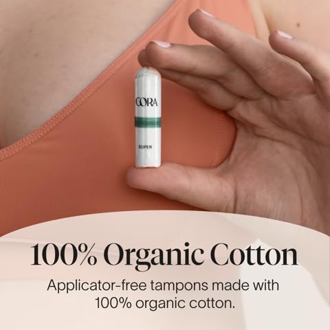Cora Non-Applicator Tampons - 100% Organic Cotton | Ultra-Absorbent, Unscented, Natural, Non-Toxic, Applicator Free | Eco-Conscious (36 Tampons) - Image 2