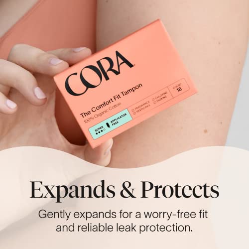 Cora Non-Applicator Tampons - 100% Organic Cotton | Ultra-Absorbent, Unscented, Natural, Non-Toxic, Applicator Free | Eco-Conscious (36 Tampons) - Image 4