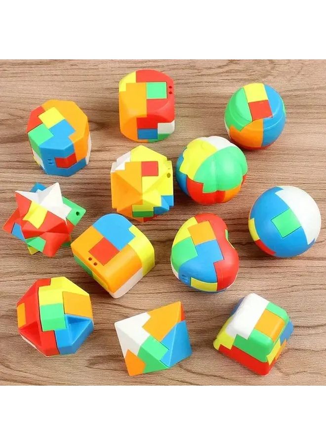 8PCS 3D Puzzle Luban Lock Keychain Educational Toys Party Favors For Kids - Image 2