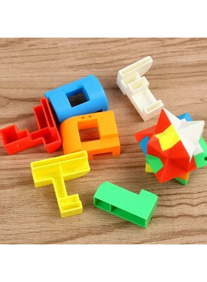 8PCS 3D Puzzle Luban Lock Keychain Educational Toys Party Favors For Kids - Image 3