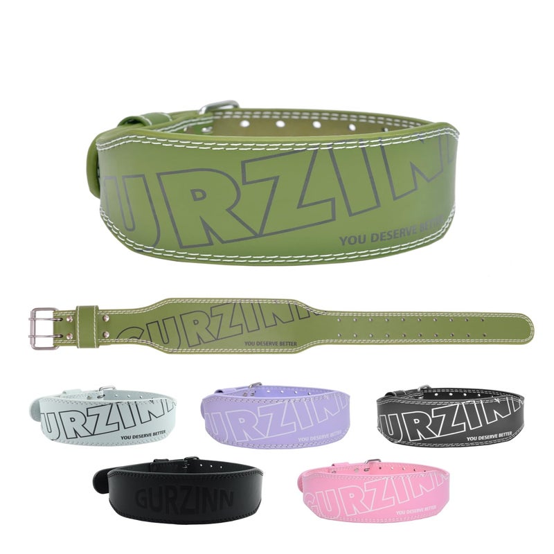 GurZinn 7 Mm Leather Fitness Weight Lifting Belt For Women With 4 Inches Padded Lumbar Support For Power Lifting Workout & Squats Exercise(Pink/M) - Image 1