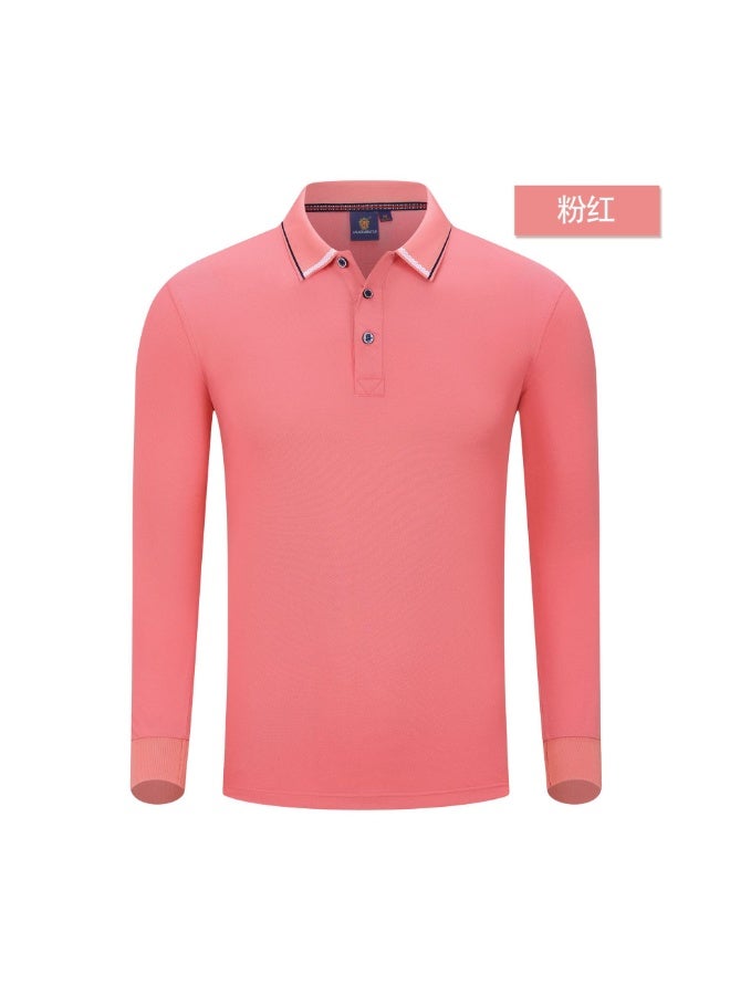 Long Sleeve  Cotton Polo Shirt Collared Work Uniform T-Shirt Corporate Workwear Breathable Men's Fashion  - Image 1