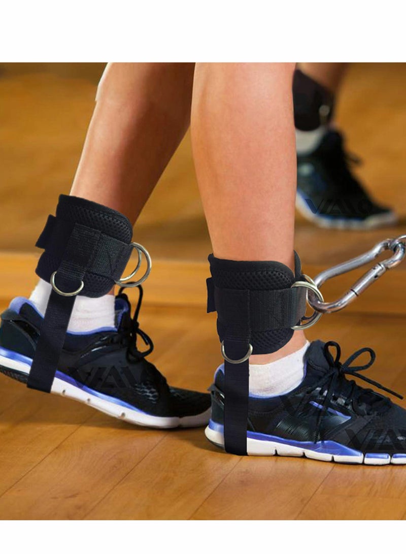 Excefore Ankle Straps for Cable Machines, Strong Hook and Loop, Reinforced Double D-Ring, Adjustable Comfort fit Neoprene Premium Cuffs to Enhance Abs, Glute Leg Workouts - Image 3