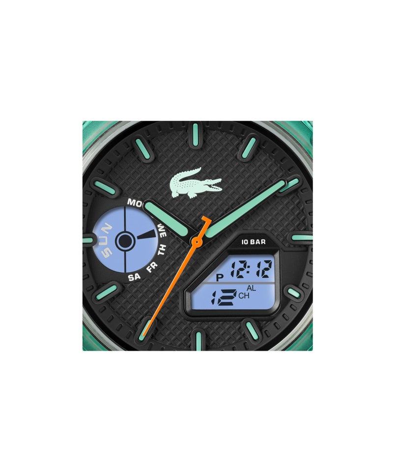 LACOSTE Round Analog-Digital Men'S Stainless Steel And Green Tr90 Case  Watch - Image 5