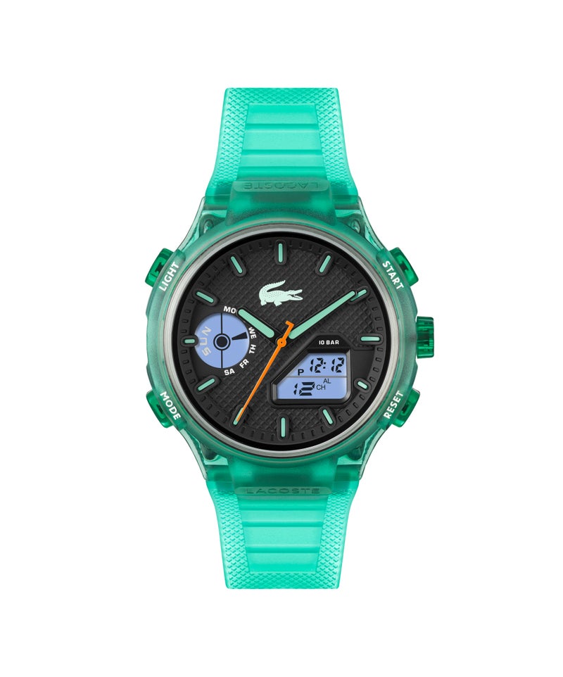 LACOSTE Round Analog-Digital Men'S Stainless Steel And Green Tr90 Case  Watch - Image 3