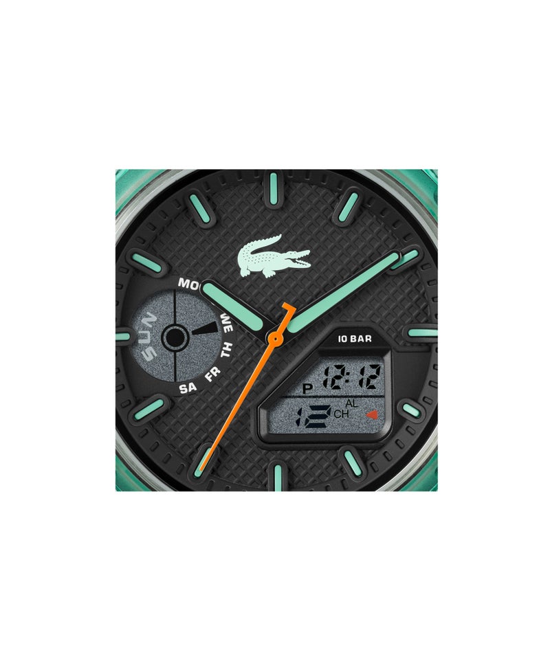 LACOSTE Round Analog-Digital Men'S Stainless Steel And Green Tr90 Case  Watch - Image 4