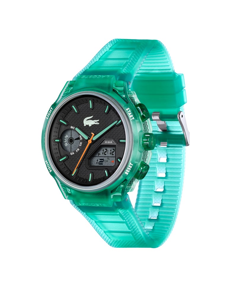 LACOSTE Round Analog-Digital Men'S Stainless Steel And Green Tr90 Case  Watch - Image 1