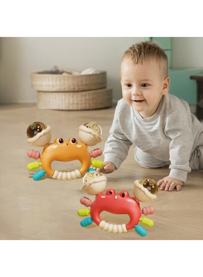COGNIKIDS مجموعة ألعاب عضاضة ورنين للأطفال 6 قطع | أجراس حيوانات ناعمة خالية من BPA للأطفال من 3 أشهر وما فوق | ألعاب عضاضة للتعلم الحسي المبكر للمواليد والأطفال الصغار | هدية آمنة وملونة للأطفال - Image 3