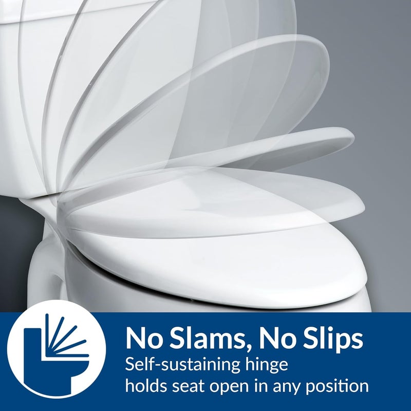 Bemis 7900TDGSL Commercial Heavy Duty Closed Front Toilet Seat with Cover, Industrial No Slam Seat with Secure Installation, Made in USA, Elongated, White - Image 5