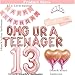 DUFACAI 13th Birthday Decorations Thirteen Teenager Birthday OMG UR A Teenager Balloons 13th Birthday Tiara Sash Happy Birthday Banner for 13 Year Old Teen Girls Birthday Party Supplies Rose gold - Image 4