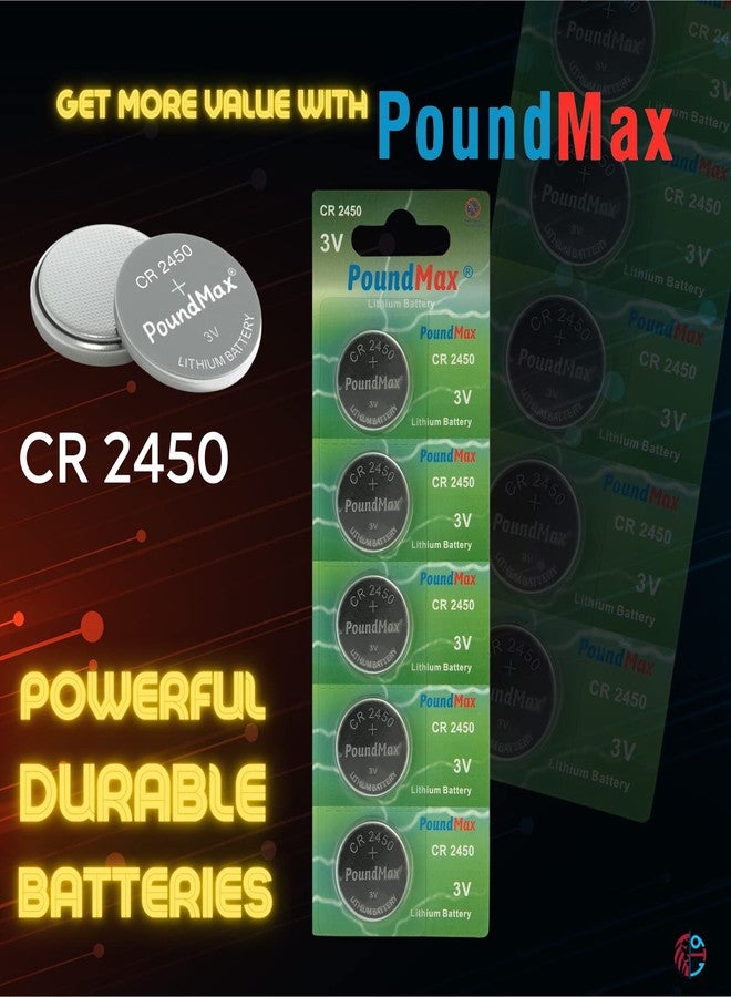 PoundMax 5 x 2450 CR2450 DL2450 3V Lithium Coin Cell Batteries - Image 3