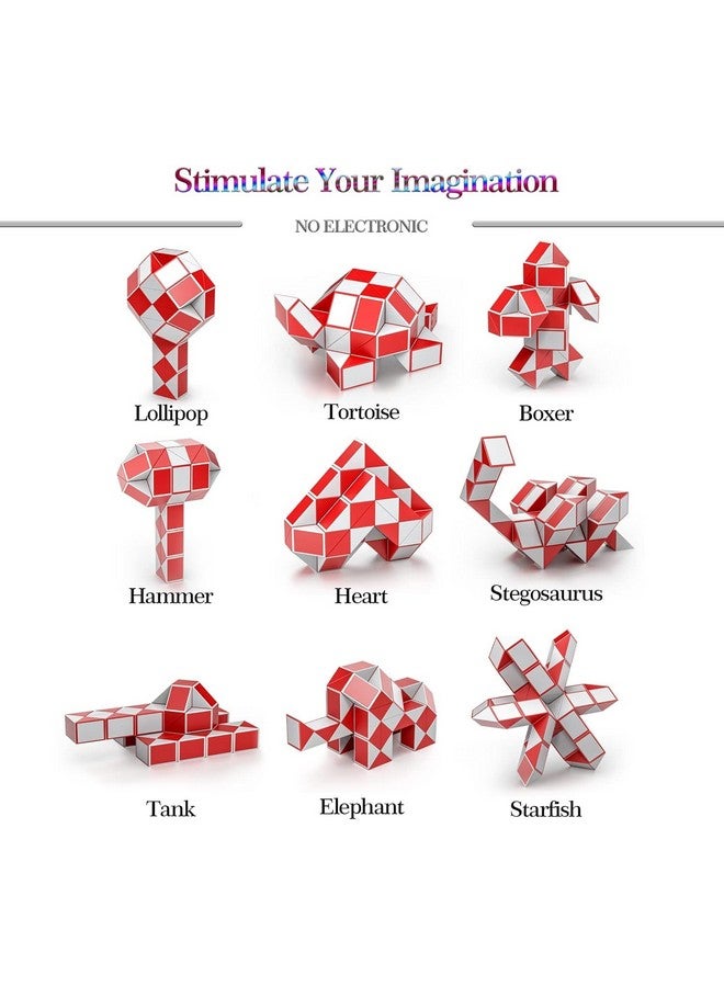 كيديتوس مكعبات سحرية على شكل ثعبان من كيديتو تشيي، لعبة أحجية ملتوية (60 مكعبًا)، للأطفال من عمر 6 سنوات فما فوق، متعددة الألوان - Image 2