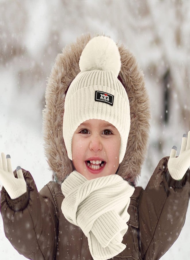 Openfly Boys Girls Winter Knit Warm Fleece Lined Hat Scarf Gloves Set for 2-7 Years Boys Girls Winter Beanie Hat Scarf Gloves - Image 3