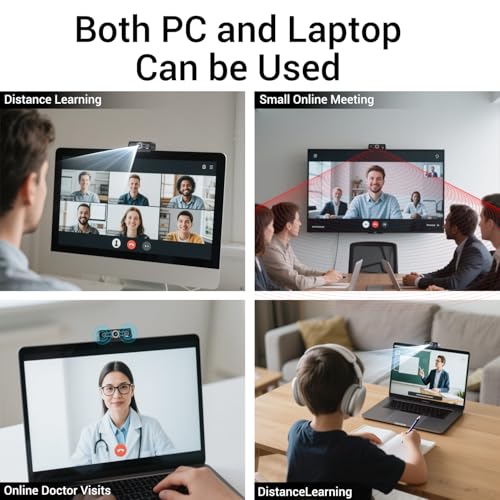 Diccik 2K Webcam with Microphone, 1440P QHD Web Cam for Desktop Computer, Plug and Play USB Computer Camera for Laptop/PC, Streaming Web Camera with Auto Light Correction for Zoom/Teams/Skype, Mac/Windows - Image 4