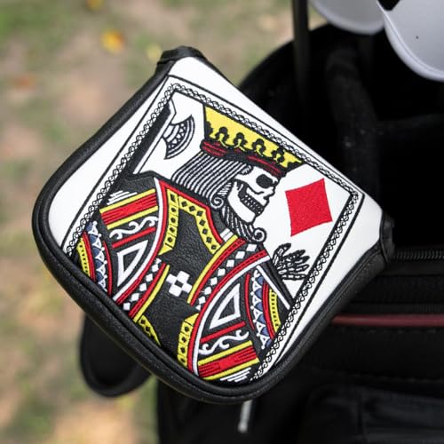 BAIRBRE Golf Putter Covers Mallet Putter Headcover Poker Diamond King Mallet Putter Cover with Magnetic Closure Golf Headcover for Most Brands - Image 1