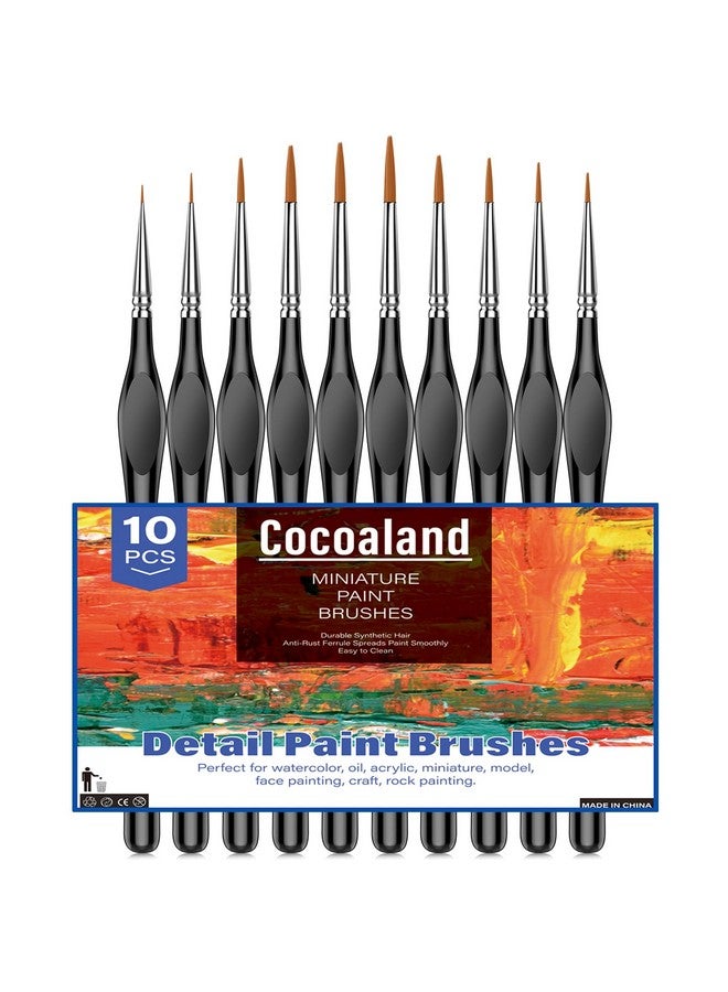 cocoaland 10Pcs Micro Paint Brushes Set With Triangular Handles For Acrylic Watercolor Crafts Models - Image 2