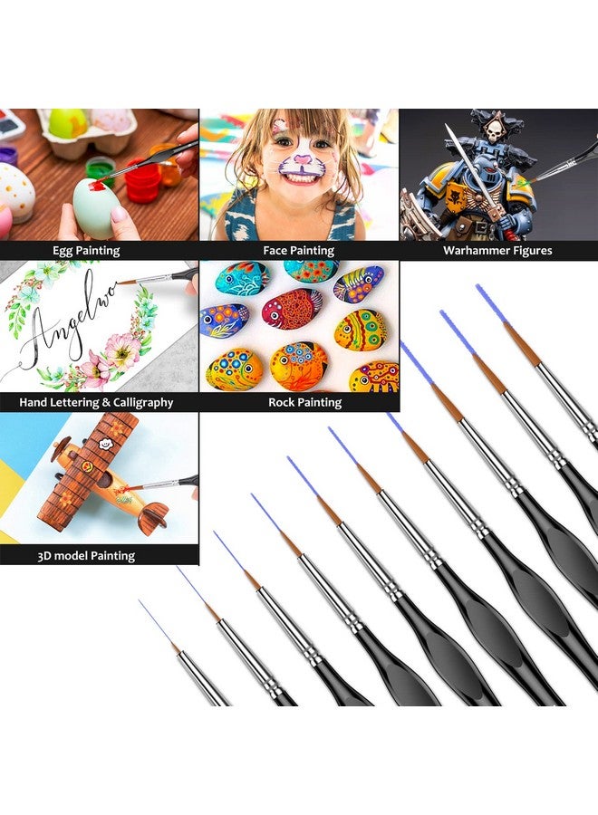 cocoaland 10Pcs Micro Paint Brushes Set With Triangular Handles For Acrylic Watercolor Crafts Models - Image 4