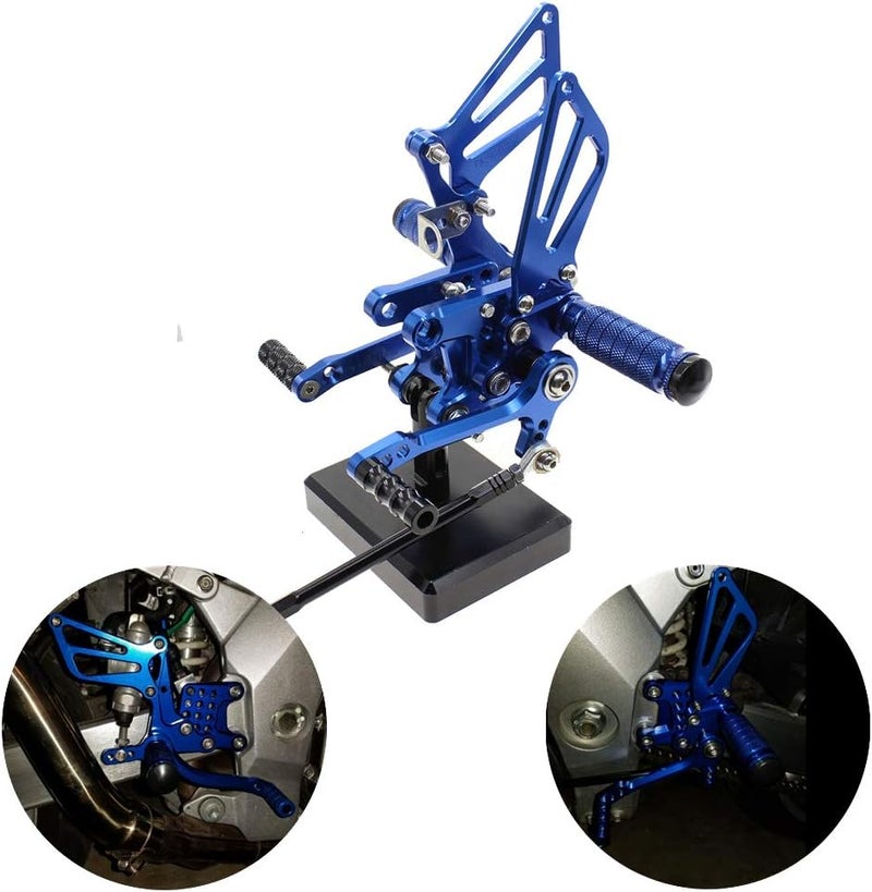 PROCNC Motorcycle Aluminum Rearsets Foot pegs Rear sets Footrest Fit for Suzuki GSXR1000 2000 2001 2002 2003 2004 GSXR750 1996-2005 SV650/SV650S SV1000/S 1998-2014 GSX600 2000-2005 (Blue) - Image 1