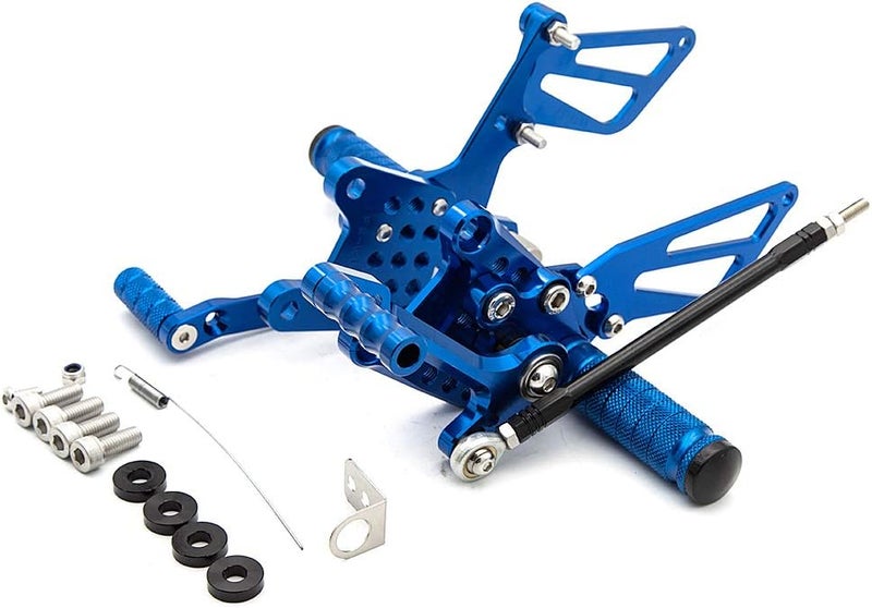 PROCNC Motorcycle Aluminum Rearsets Foot pegs Rear sets Footrest Fit for Suzuki GSXR1000 2000 2001 2002 2003 2004 GSXR750 1996-2005 SV650/SV650S SV1000/S 1998-2014 GSX600 2000-2005 (Blue) - Image 4