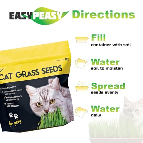Easy Peasy CATGRASS Seeds | Non GMO | Grown in USA | from Our Farm to Your Home (1POUND(16oz)) - Image 2