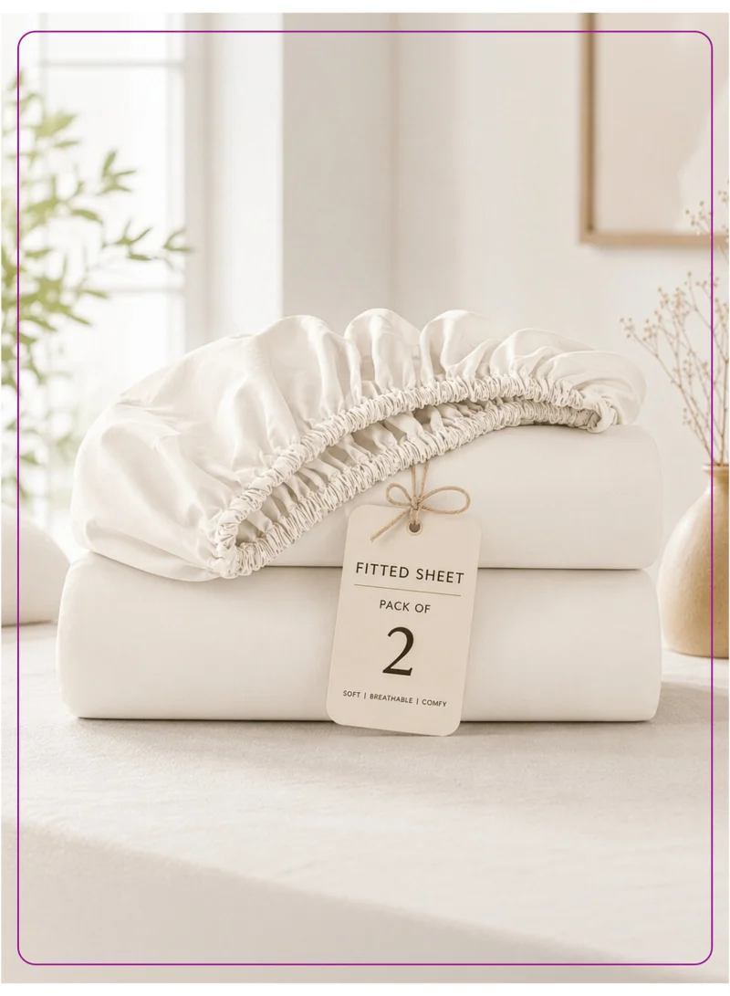 Donetella King Fitted Sheets 180x200 cm – Pack of 2 | OEKO-TEX Certified Brushed Microfiber | Deep Pocket with 360° All-Round Elastic | Ultra Soft, Wrinkle Resistant, Easy Care | Safe for Sensitive Skin