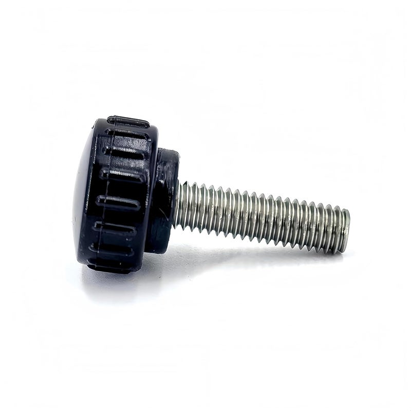 heyday M6x20mm 304 Stainless Steel Threaded Knurled Thumbscrew Screw on Knobs Grips Black Round Clamping Screw, Black(20 Pcs) - Image 3
