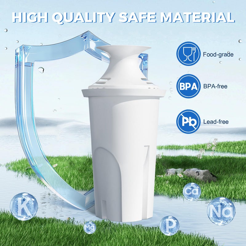 DESENRUIS Water Filter Replacement Compatible with Brita Water Pitchers and Dispensers, by DESENRUIS for Classic 35557, OB03, Mavea 107007, Reduce Chlorine and Bad Taste, BPA free, Pack of 6 - Image 3