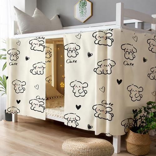Ibluelover Bottom Bunk Bed Curtains Students Dormitory Privacy Bed Curtains Dustproof Breathable Underbed Loft Bed Canopy Tent Room Blackout Shading Drapes Cloth Single Sleeper Bed Curtain - Image 1