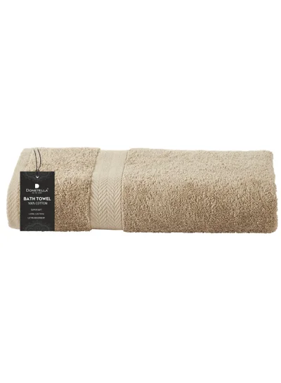 Donetella Premium 100 % Combed Cotton 1-Pcs Bath Towel(70 X 140 CM) 600 GSM Large Towel, Highly Absorbent, Quick Dry,Best Towel for Bathroom, Spa And Hotel,Light Beige