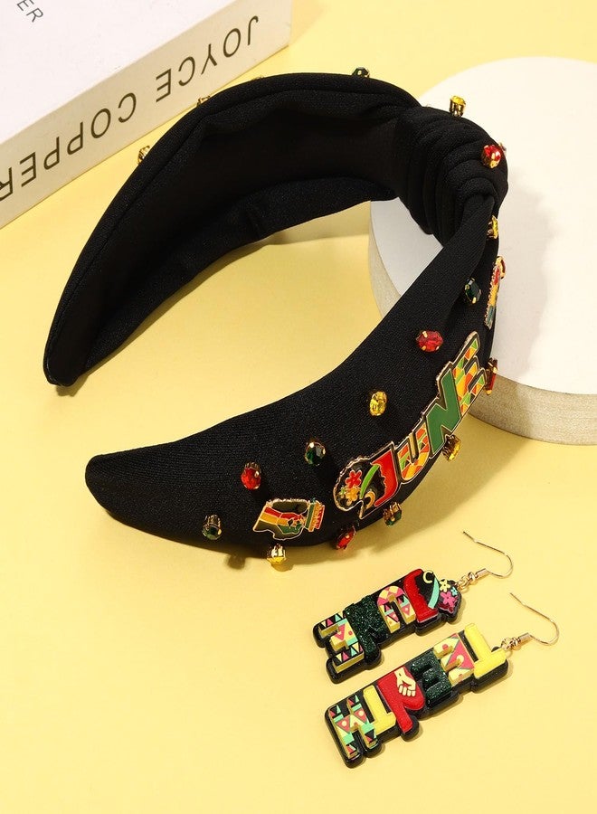 PHALIN African Juneteenth Headband for Women Africa Map Black Women Knotted Headbands Afro Queen Power Fist Headband Black History African Hair Accessories Outfits Party Gifts - Image 5