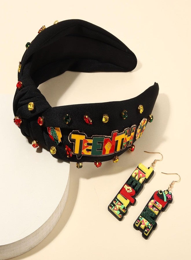 PHALIN African Juneteenth Headband for Women Africa Map Black Women Knotted Headbands Afro Queen Power Fist Headband Black History African Hair Accessories Outfits Party Gifts - Image 2