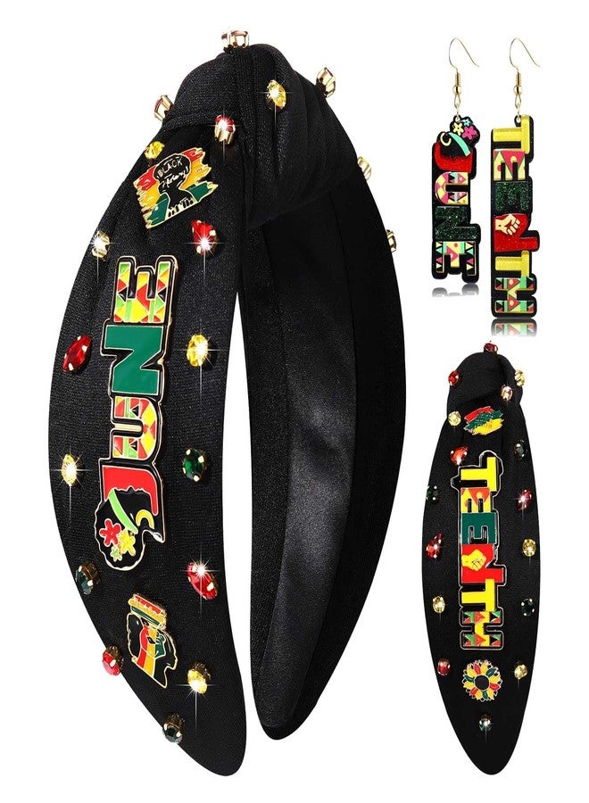 PHALIN African Juneteenth Headband for Women Africa Map Black Women Knotted Headbands Afro Queen Power Fist Headband Black History African Hair Accessories Outfits Party Gifts - Image 1