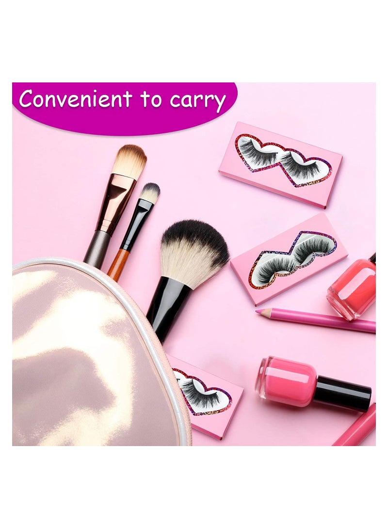 30 Pcs Empty Eyelashes Packaging Box and Tray, 30 Pieces Empty Eyelash Boxes Lash Box Packaging Empty Lash Box with 30 Pieces Empty Eyelash Tray False Eyelashes Storage Box Lid Tray (Pink)