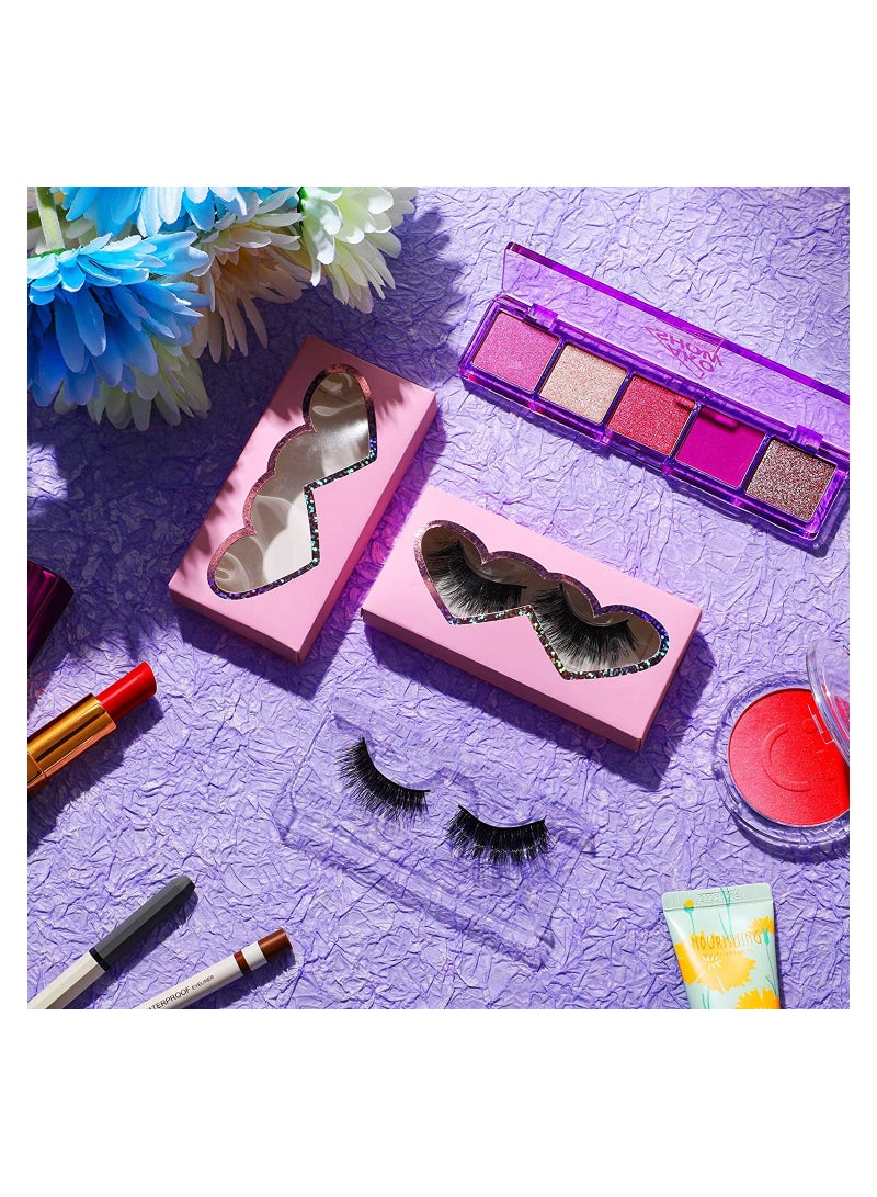 30 Pcs Empty Eyelashes Packaging Box and Tray, 30 Pieces Empty Eyelash Boxes Lash Box Packaging Empty Lash Box with 30 Pieces Empty Eyelash Tray False Eyelashes Storage Box Lid Tray (Pink)