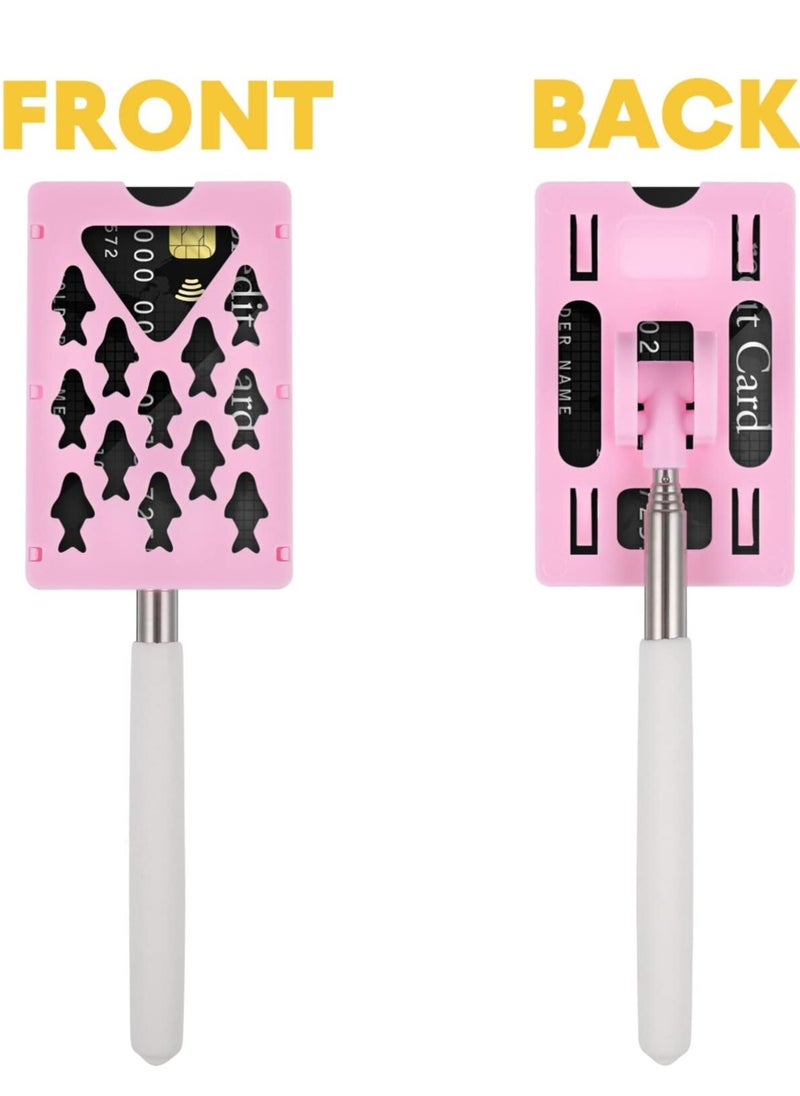 RATSAW - Telescopic Rod Card Holder Professional Parking Payment Tool Reacher Grabber Tool Toll Swiping for Vehicle Parking Pink - Image 1