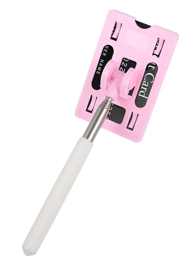 RATSAW - Telescopic Rod Card Holder Professional Parking Payment Tool Reacher Grabber Tool Toll Swiping for Vehicle Parking Pink - Image 1