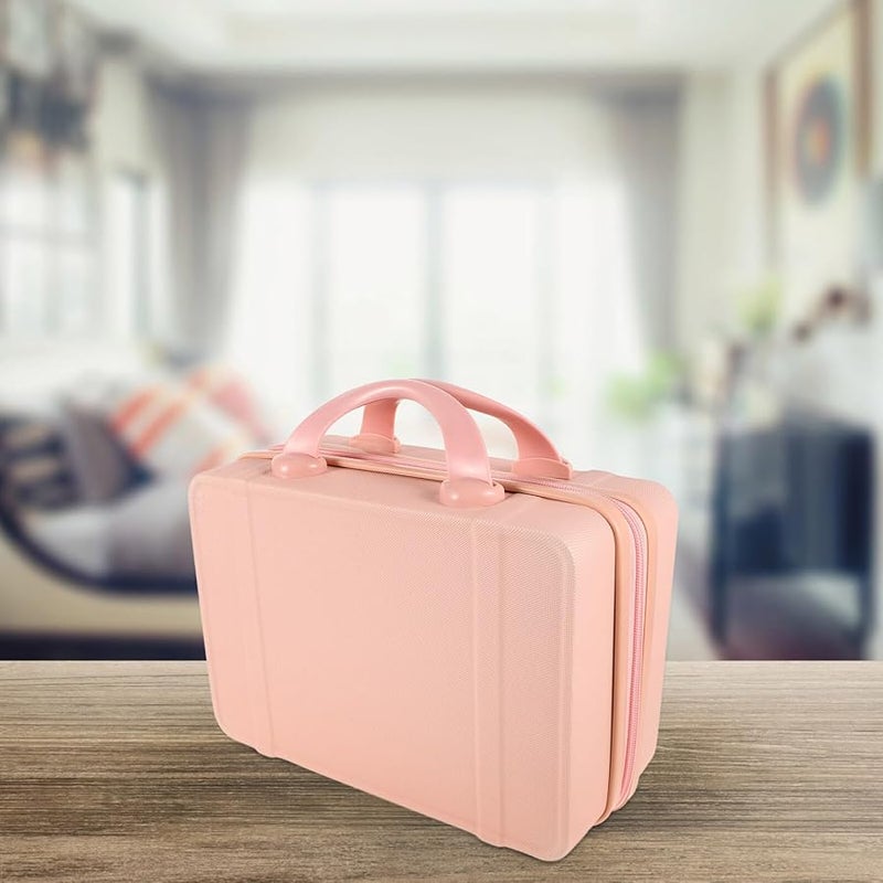 Pink Mini Suitcase Travel Cosmetic Case 14 Inch Lightweight Makeup Organizer For Women - Image 5