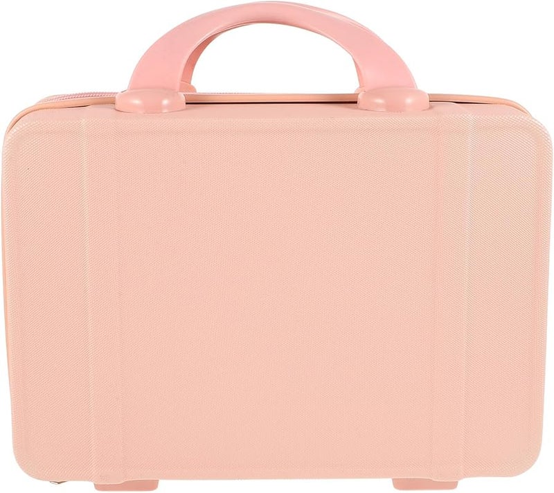 Pink Mini Suitcase Travel Cosmetic Case 14 Inch Lightweight Makeup Organizer For Women - Image 1