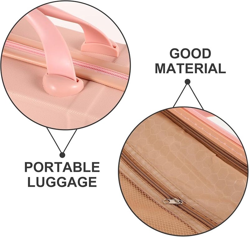 Pink Mini Suitcase Travel Cosmetic Case 14 Inch Lightweight Makeup Organizer For Women - Image 4
